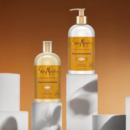 SheaMoisture Deep Moisturizing Shampoo & Conditioner Set with Raw Shea Butter, Sea Kelp & Argan Oil for Coily & Curly Hair, 13 oz Each Avelisse