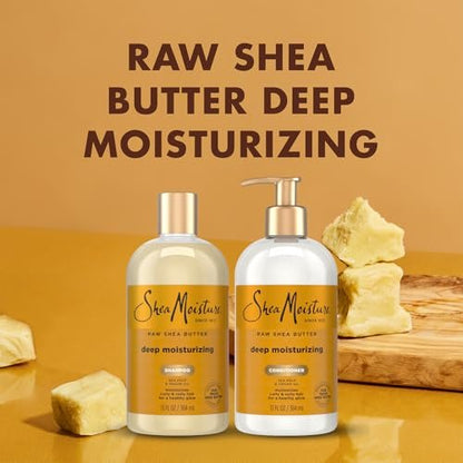 SheaMoisture Deep Moisturizing Shampoo & Conditioner Set with Raw Shea Butter, Sea Kelp & Argan Oil for Coily & Curly Hair, 13 oz Each Avelisse