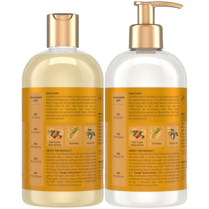 SheaMoisture Deep Moisturizing Shampoo & Conditioner Set with Raw Shea Butter, Sea Kelp & Argan Oil for Coily & Curly Hair, 13 oz Each Avelisse
