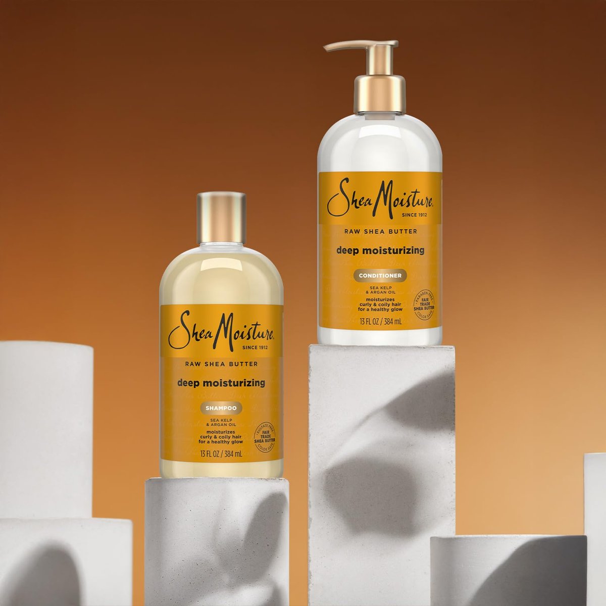 SheaMoisture Deep Moisturizing Shampoo & Conditioner Set with Raw Shea Butter, Sea Kelp & Argan Oil for Coily & Curly Hair, 13 oz Each Avelisse