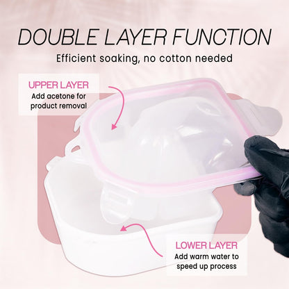 MosBug Acetone Resistant Soak Off Warm Water Bowl for Manicure & Nail Spa Treatment