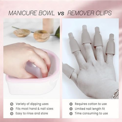 MosBug Acetone Resistant Soak Off Warm Water Bowl for Manicure & Nail Spa Treatment