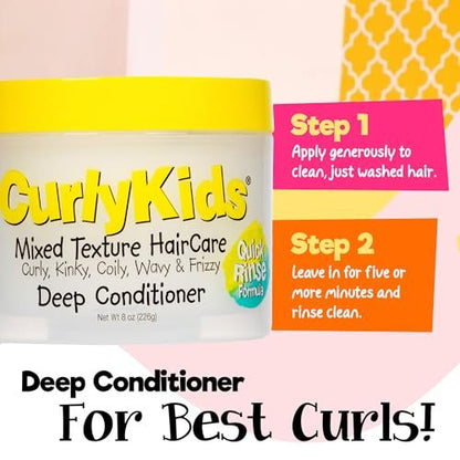 CurlyKids Hair Detangler Conditioner for Kids – Sulfate & Paraben Free, 8oz – Nourishing Formula for Kinky, Wavy & Curly Hair
