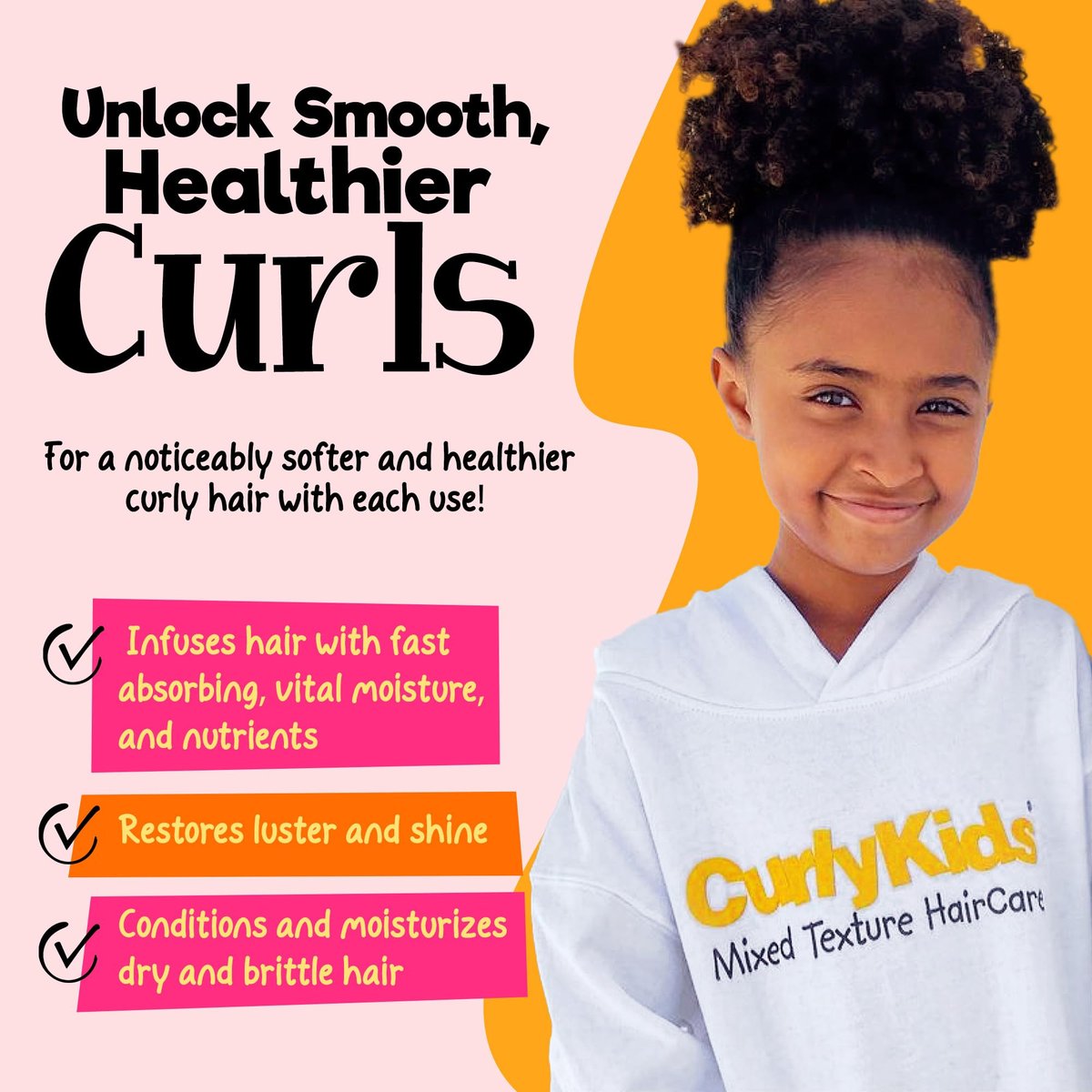 CurlyKids Hair Detangler Conditioner for Kids – Sulfate & Paraben Free, 8oz – Nourishing Formula for Kinky, Wavy & Curly Hair - görsel 4