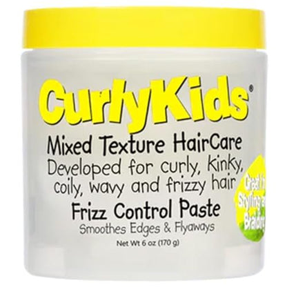 CurlyKids Frizz Control Paste - Anti-Frizz Styling Paste for Curly, Kinky, Coily & Mixed-Texture Hair - Smooth Edges, Tame Flyaways, Maximum Moisture, No Sticky Residue Formula for Kids Haircare, 6oz Avelisse