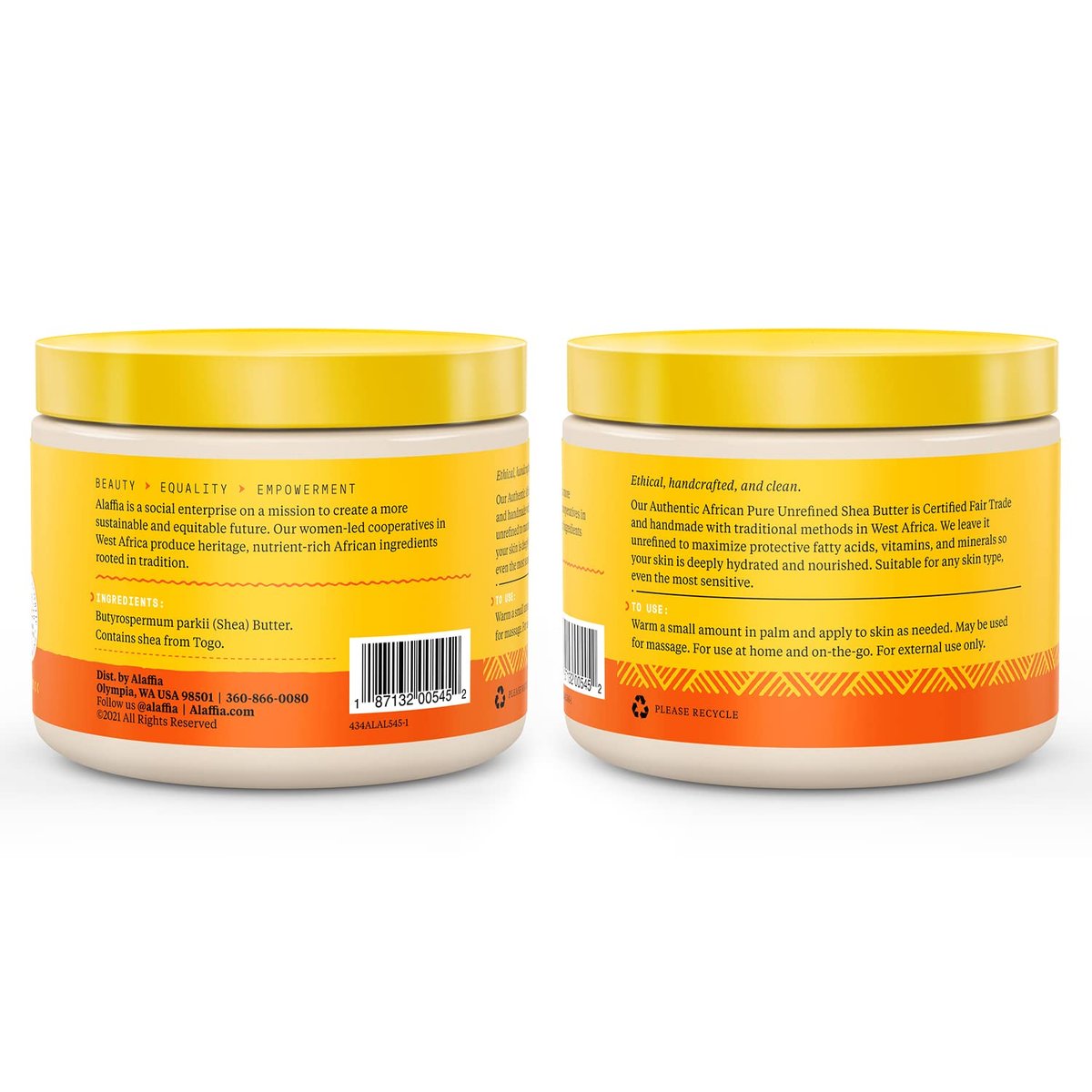 Alaffia Pure Unrefined Shea Butter - Unscented, 11 oz - Moisturizing Body Butter for Dry & Sensitive Skin - görsel 4