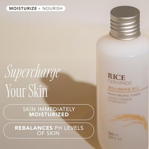 THE FACE SHOP Rice Ceramide Moisturizing Toner – Hydrating Korean Toner with Rice Water for Dry Skin, Strengthens Skin Barrier, 5.0 fl. oz. - görsel 8