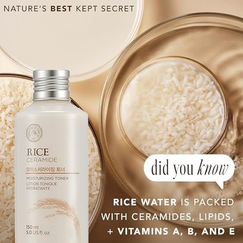 THE FACE SHOP Rice Ceramide Moisturizing Toner – Hydrating Korean Toner with Rice Water for Dry Skin, Strengthens Skin Barrier, 5.0 fl. oz. - görsel 12