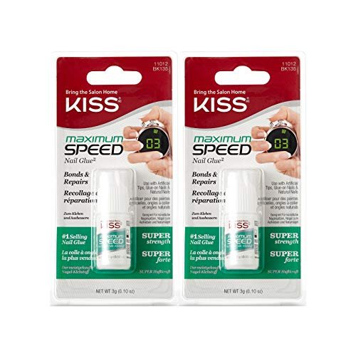 Kiss Maximum Speed Nail Glue (2 Pack) – Strong, Fast-Drying Adhesive for Nail Art Avelisse