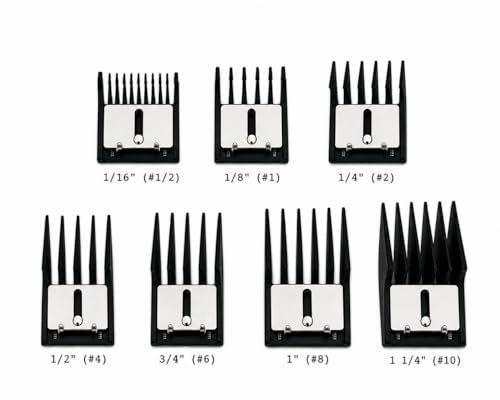 Miaco 7 Piece Universal Clipper Guide Comb Guard Set - Compatible with Oster, Andis, Wahl Professional Clippers Avelisse