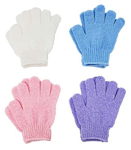 ATB Premium Exfoliating Gloves (4 Pairs) - Dual-Texture Nylon Scrub Mitts for Body Exfoliation in Bath or Shower - Luxury Spa Accessories for Men and Women - görsel 2