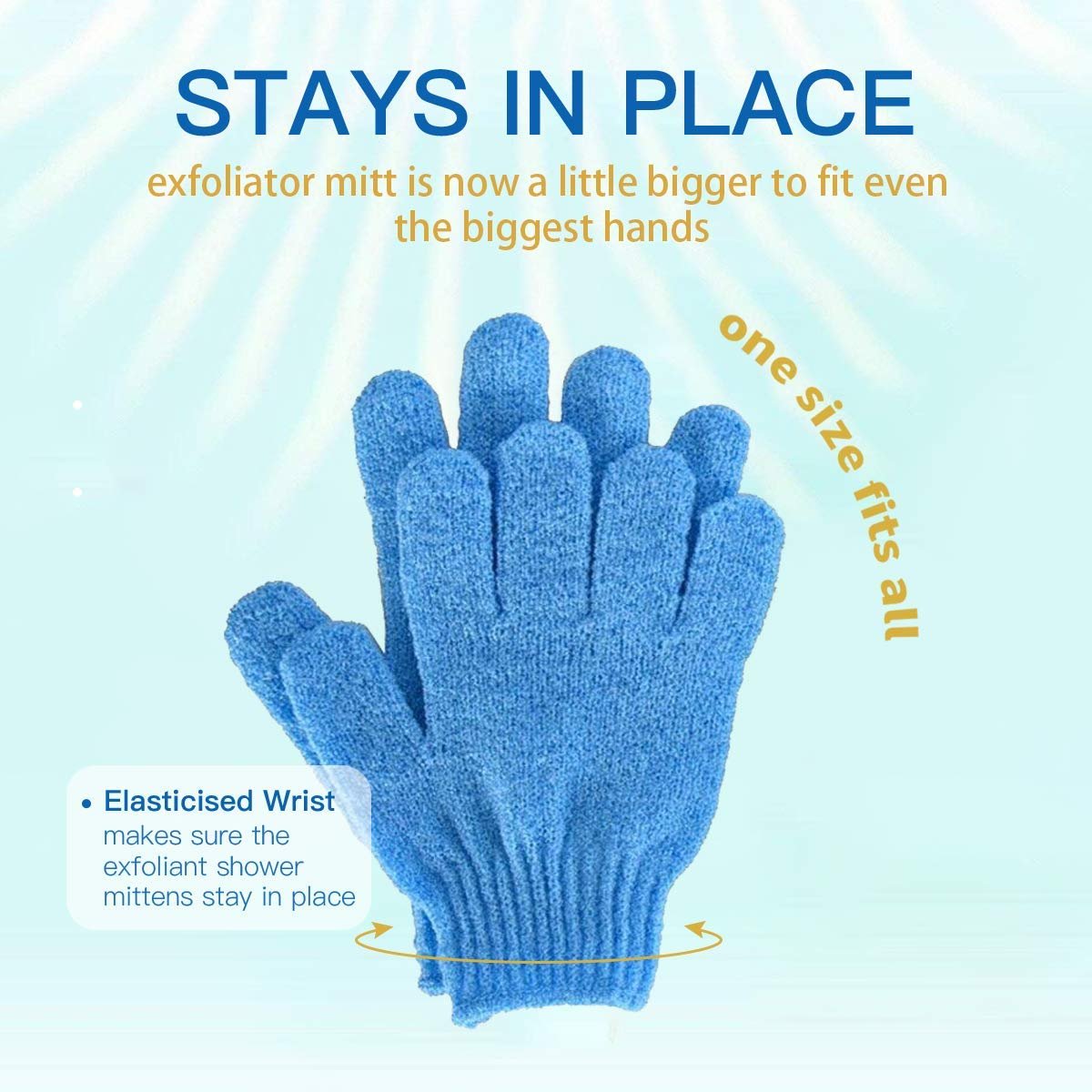 ATB Premium Exfoliating Gloves (4 Pairs) - Dual-Texture Nylon Scrub Mitts for Body Exfoliation in Bath or Shower - Luxury Spa Accessories for Men and Women - görsel 5