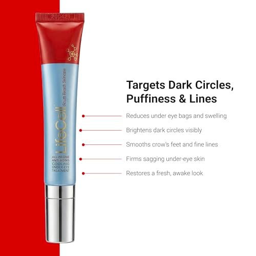 LifeCell All-in-One Eye Treatment – Anti-Aging Under Eye Cream for Puffiness, Dark Circles & Wrinkles – With Retinol, Vitamin C, Peptides & Hyaluronic Acid – Cooling Application Avelisse