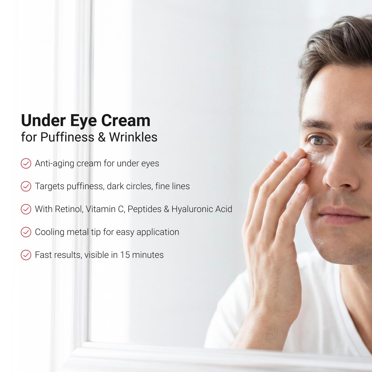 LifeCell All-in-One Eye Treatment – Anti-Aging Under Eye Cream for Puffiness, Dark Circles & Wrinkles – With Retinol, Vitamin C, Peptides & Hyaluronic Acid – Cooling Application Avelisse