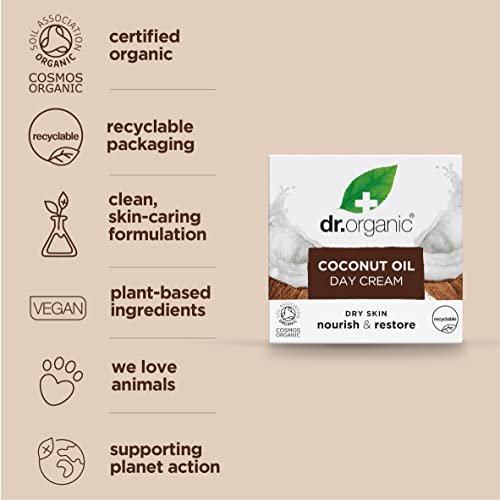 Organic Doctor Virgin Coconut Oil Day Cream - 1.7 oz Natural Moisturizer - görsel 6