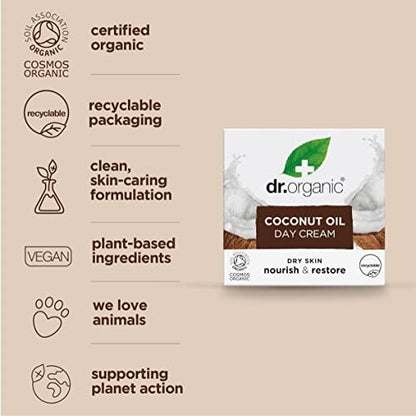 Organic Doctor Virgin Coconut Oil Day Cream - 1.7 oz Natural Moisturizer