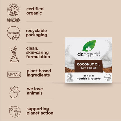 Organic Doctor Virgin Coconut Oil Day Cream - 1.7 oz Natural Moisturizer