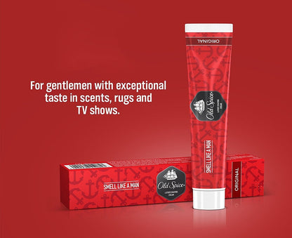 Original Old Spice Lather Shaving Cream Tube - 2.45 oz (70g) - Classic Smooth Shave