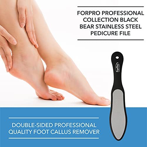 ForPro Black Bear Stainless Steel Pedicure File - Double-Sided Callus Remover for Heels and Feet, 10.5 Inches - görsel 8