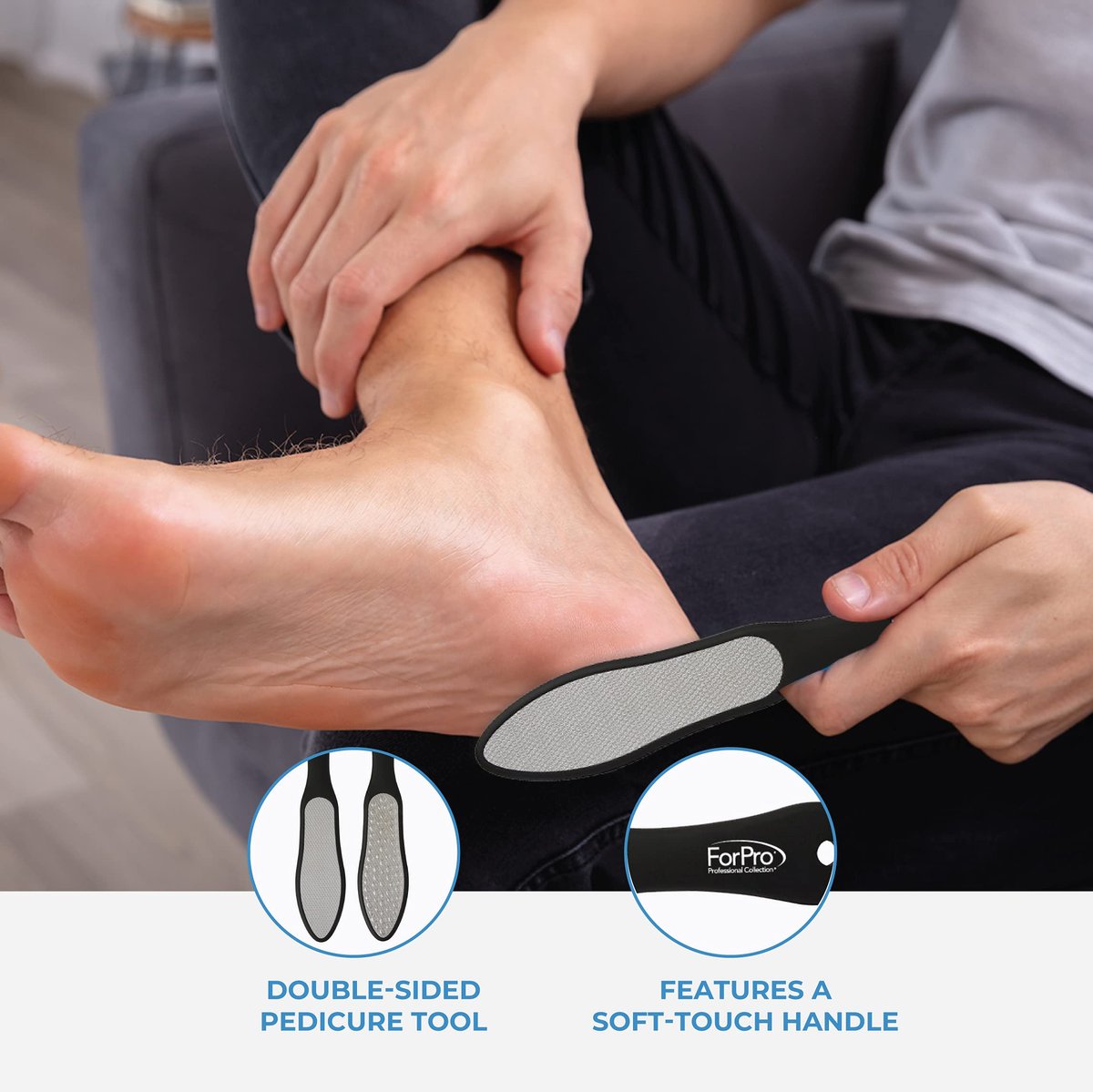 ForPro Black Bear Stainless Steel Pedicure File - Double-Sided Callus Remover for Heels and Feet, 10.5 Inches - görsel 11
