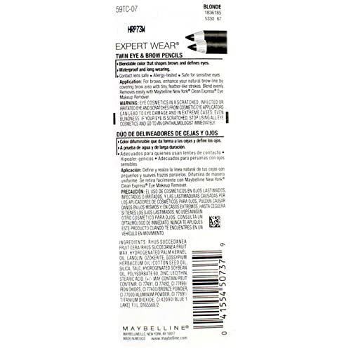 Maybelline Expert Eyes Brow and Eye Pencil, Blonde (107) - 4 Pack Avelisse