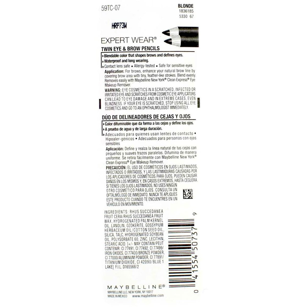Maybelline Expert Eyes Brow and Eye Pencil, Blonde (107) - 4 Pack Avelisse