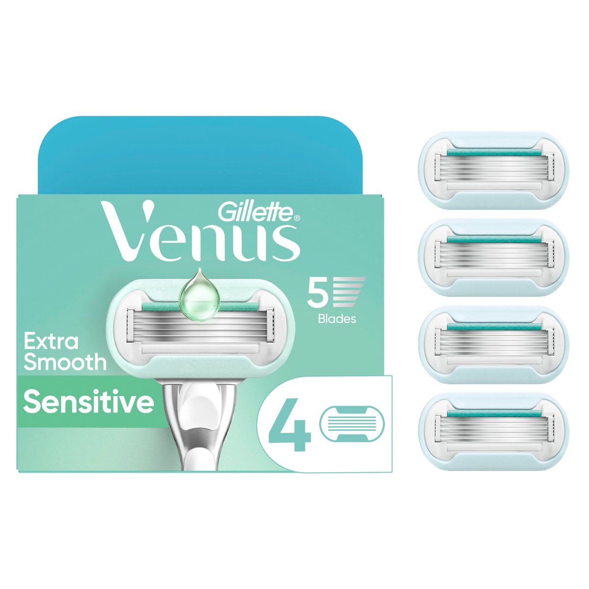 Gillette Venus Deluxe Smooth Sensitive Women's Razor Blade Refills, 4 Count - görsel 2