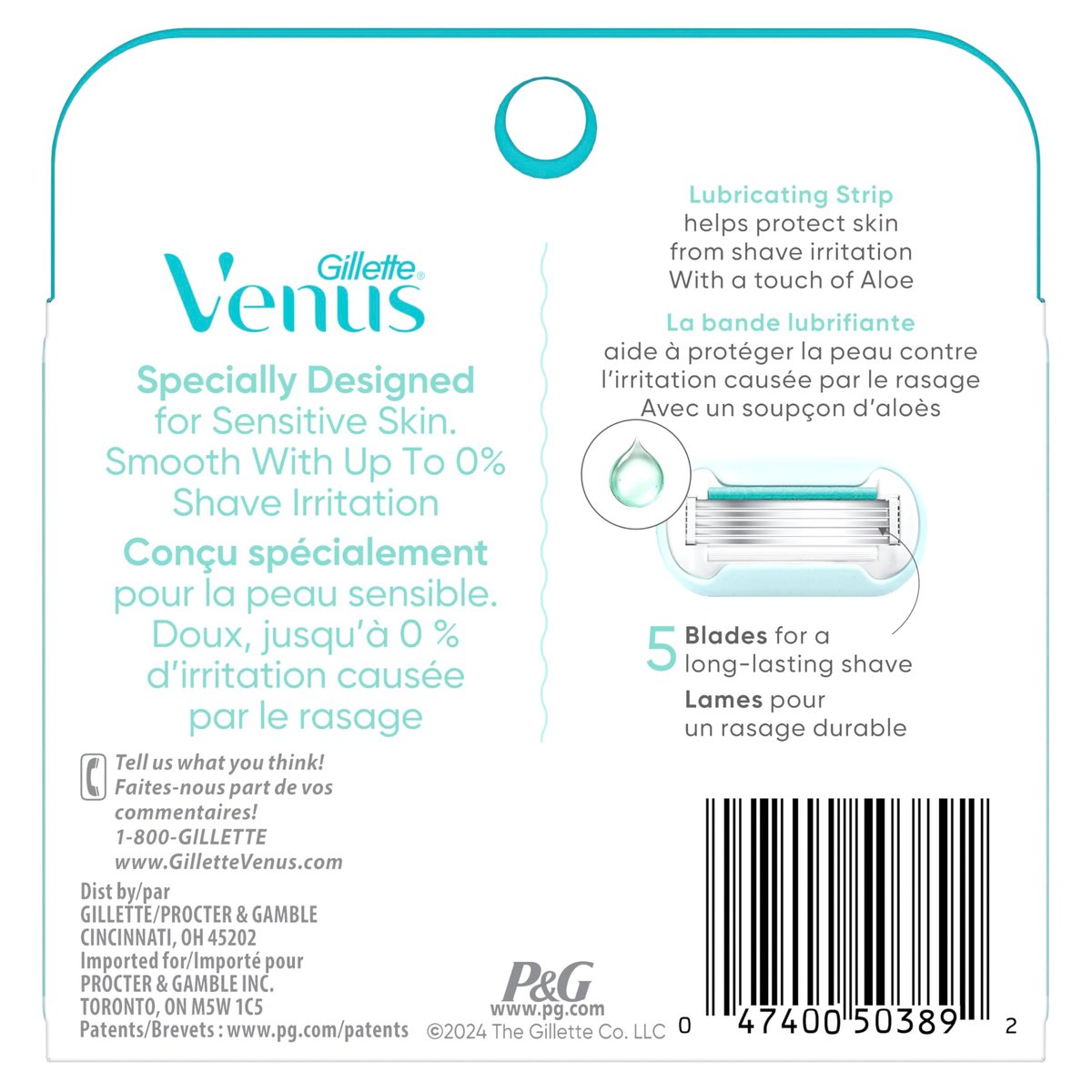 Gillette Venus Extra Smooth Sensitive Women's Razor - Reusable Handle, 3 Blade Refills & Shower Holder Avelisse