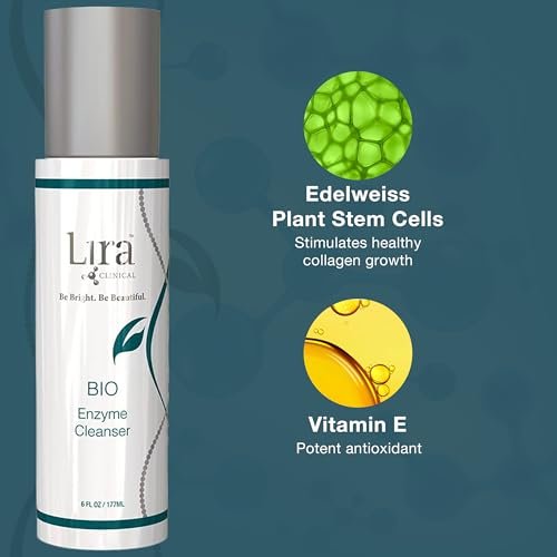 Lira Clinical BIO Enzyme Cleanser for Sensitive Skin - Papaya Enzyme Gel Face Wash - Hydrophilic Exfoliating Facial Cleanser - Deep Cleansing Skincare with Hydrating Care - 6 Oz Avelisse