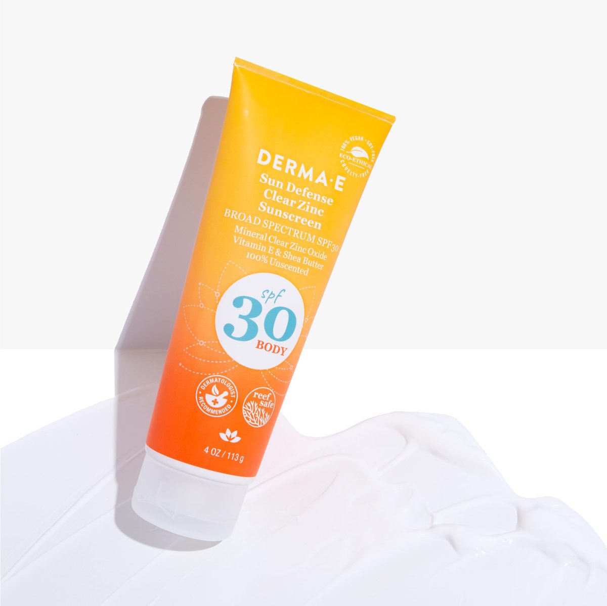 DERMA E Sun Defense Mineral Sunscreen SPF 30 Body – Broad Spectrum Sun Cream – Fragrance Free Zinc Oxide and Titanium Dioxide Aging Reducing Protection, 4 Oz - görsel 9