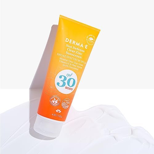DERMA E Sun Defense Mineral Sunscreen SPF 30 Body – Broad Spectrum Sun Cream – Fragrance Free Zinc Oxide and Titanium Dioxide Aging Reducing Protection, 4 Oz - görsel 10