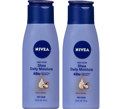 NIVEA Smooth Sensation Body Lotion, 2.5 Fl Oz (Pack of 2) – Hydrating Moisturizer for Dry Skin