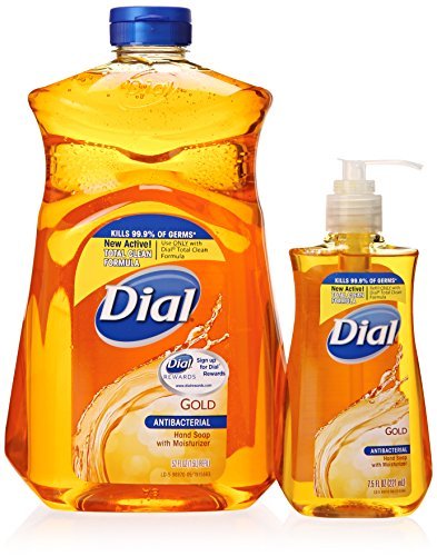Dial Gold Antibacterial Liquid Hand Soap with Moisturizer - 7.5 oz Pump + 52 oz Refill (2 Piece Set) Avelisse