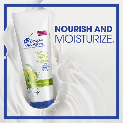 Head & Shoulders Green Apple Conditioner 13.5 Fl Oz – Dandruff Control & Silky Hair Avelisse