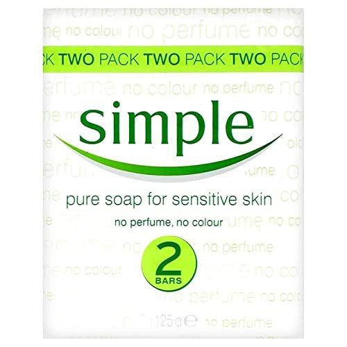 Simple 2-Pack Pure Soap for Sensitive Skin - Gentle, Fragrance-Free Bar Soap (4.4 oz Each) - görsel 2