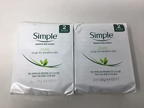 Simple 2-Pack Pure Soap for Sensitive Skin - Gentle, Fragrance-Free Bar Soap (4.4 oz Each) - görsel 4