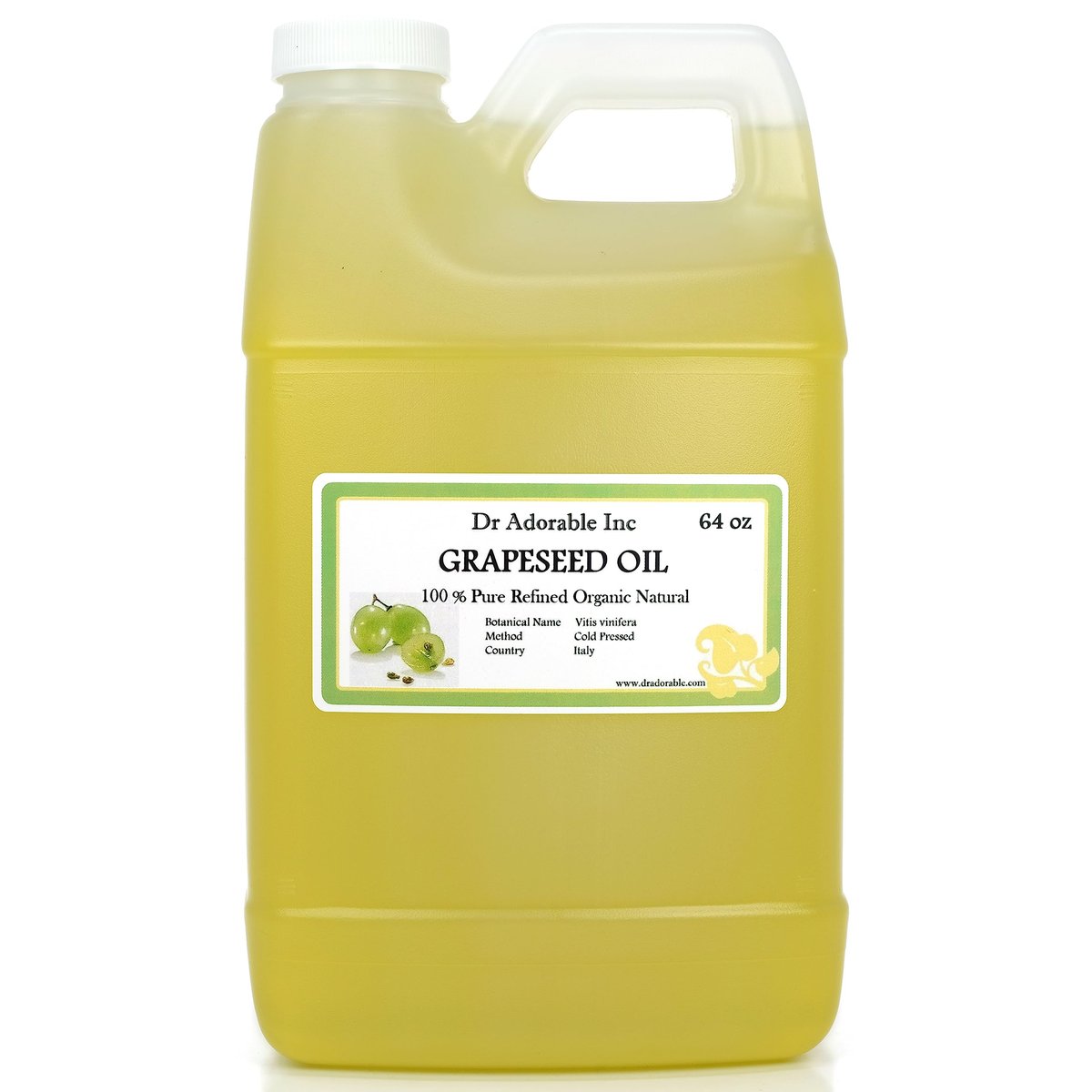 Dr Adorable 100% Pure Organic Cold Pressed Grapeseed Oil - 64 oz - görsel 1