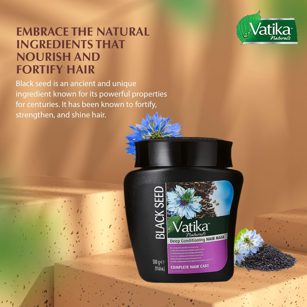 Vatika Naturals Hot Oil Hair Mask - Black Seed & Multivitamin for Dry, Damaged Hair - Nourishing & Strengthening Deep Conditioning Treatment, Soft & Smooth Hair - 500ml Avelisse