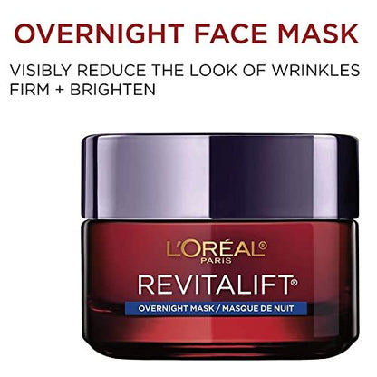 L'Oreal Paris Revitalift Triple Power Anti-Aging Overnight Mask with Pro Retinol, Hyaluronic Acid & Vitamin C, Reduce Wrinkles, 1.7 Oz