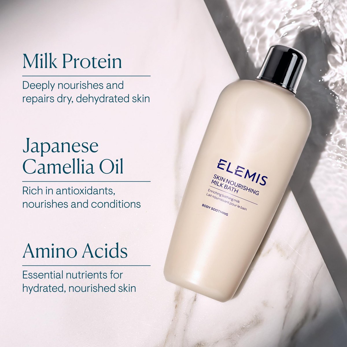 ELEMIS Skin Nourishing Milk Bath – Softening Body Cleanser for Dry Skin, 400ml Avelisse