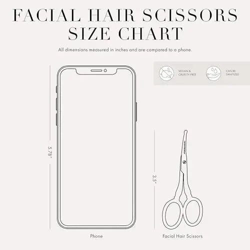 Tweezerman G.E.A.R. Facial Hair Scissors for Men – Precision Stainless Steel Grooming Shears Avelisse