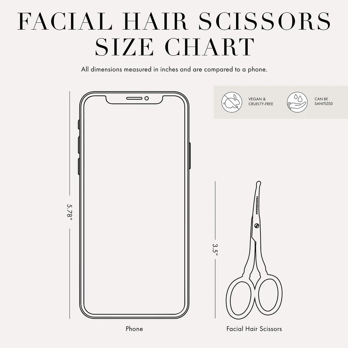 Tweezerman G.E.A.R. Facial Hair Scissors for Men – Precision Stainless Steel Grooming Shears Avelisse