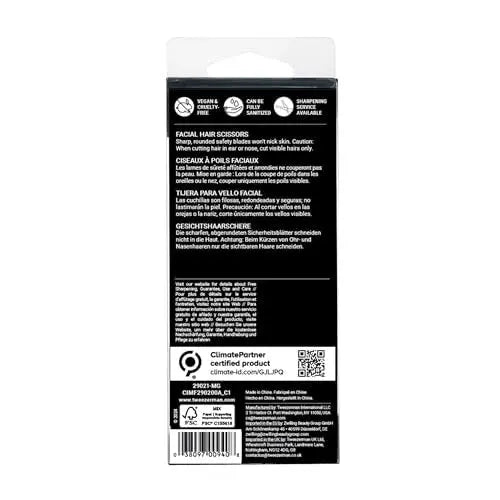 Tweezerman G.E.A.R. Facial Hair Scissors for Men – Precision Stainless Steel Grooming Shears Avelisse