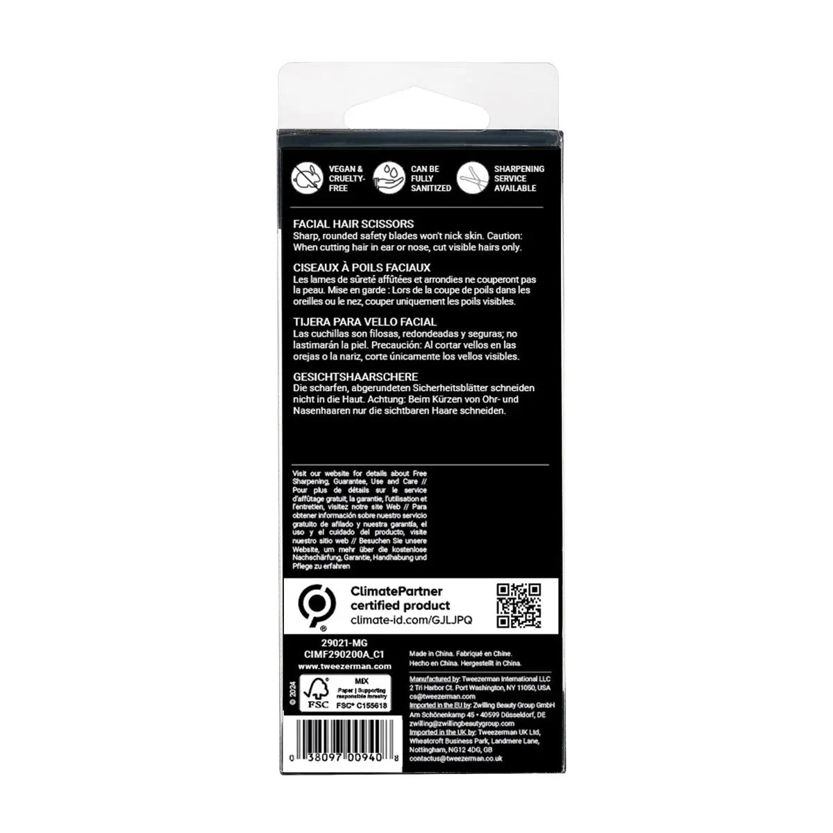 Tweezerman G.E.A.R. Facial Hair Scissors for Men – Precision Stainless Steel Grooming Shears Avelisse