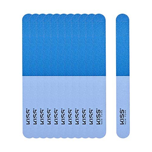 KISS 4-Way Nail Shaper – 180/240/400/600 Grit Emery Board for Natural & Acrylic Nails, Blue, 12 Count - görsel 2
