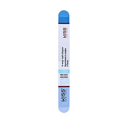 KISS 4-Way Nail Shaper – 180/240/400/600 Grit Emery Board for Natural & Acrylic Nails, Blue, 12 Count - görsel 6