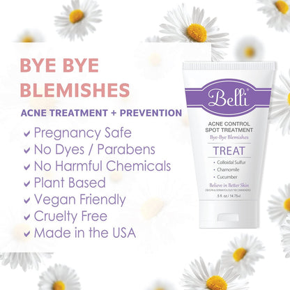 Belli Skincare Acne Control Spot Treatment - 0.5 Fl Oz - Vegan & Pregnancy-Safe Acne Spot Treatment for Face Avelisse