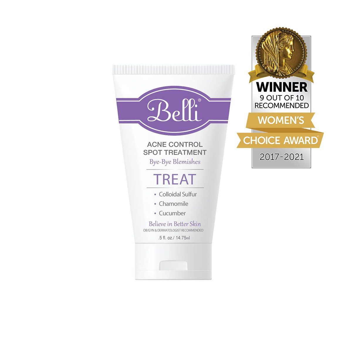 Belli Skincare Acne Control Spot Treatment - 0.5 Fl Oz - Vegan & Pregnancy-Safe Acne Spot Treatment for Face Avelisse