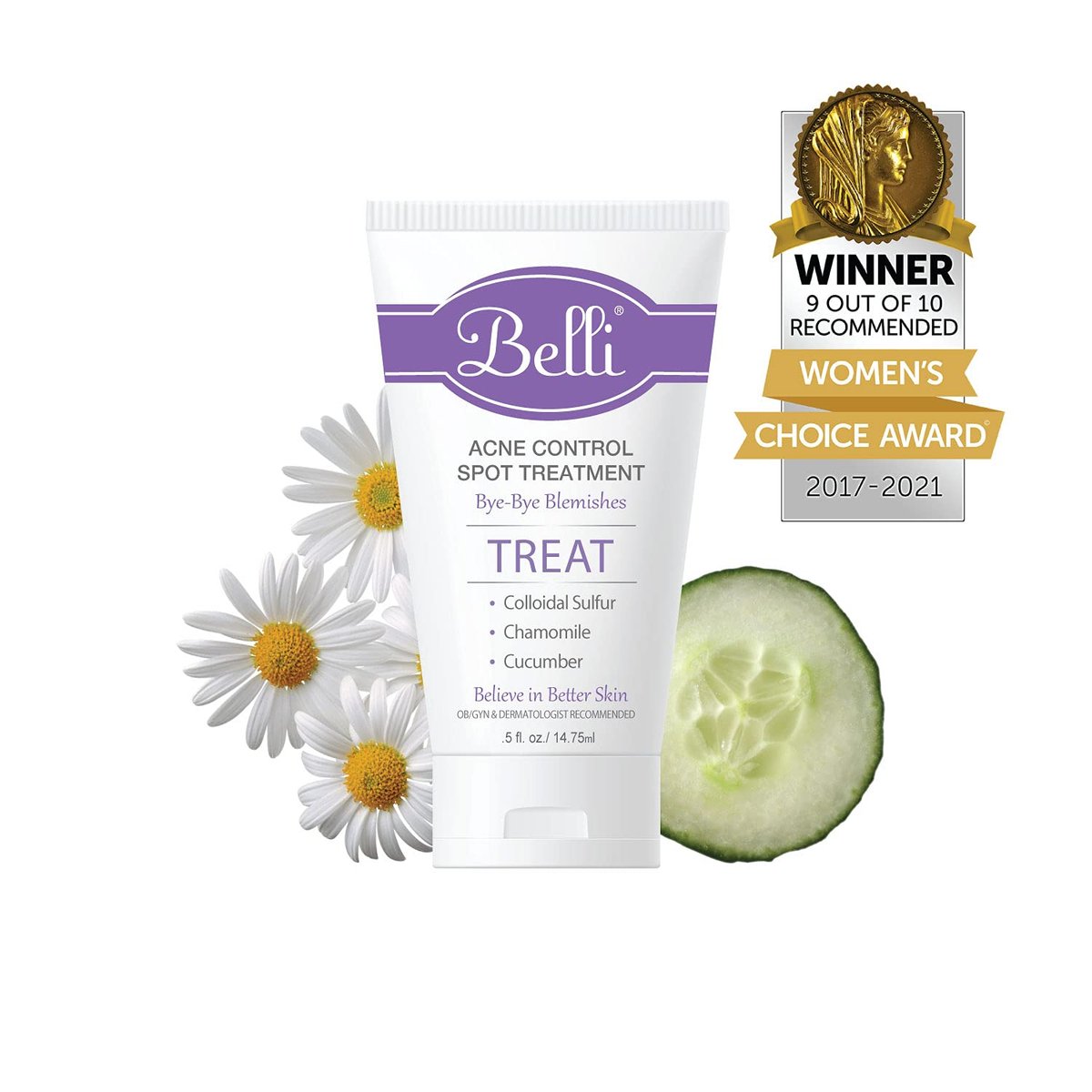 Belli Skincare Acne Control Spot Treatment - 0.5 Fl Oz - Vegan & Pregnancy-Safe Acne Spot Treatment for Face Avelisse