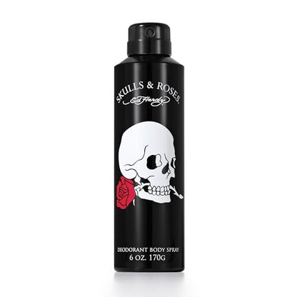 Ed Hardy Skulls & Roses Men's Deodorant & Fragrance Body Spray, 6 oz Avelisse